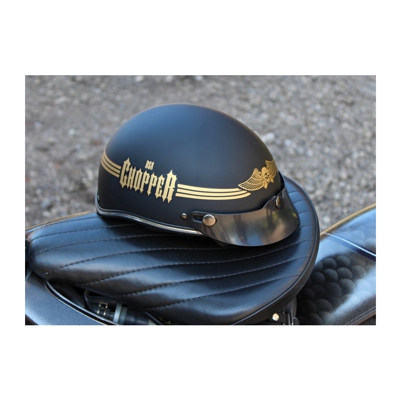 Přilba na motorku braincap RSA Skull černá matná