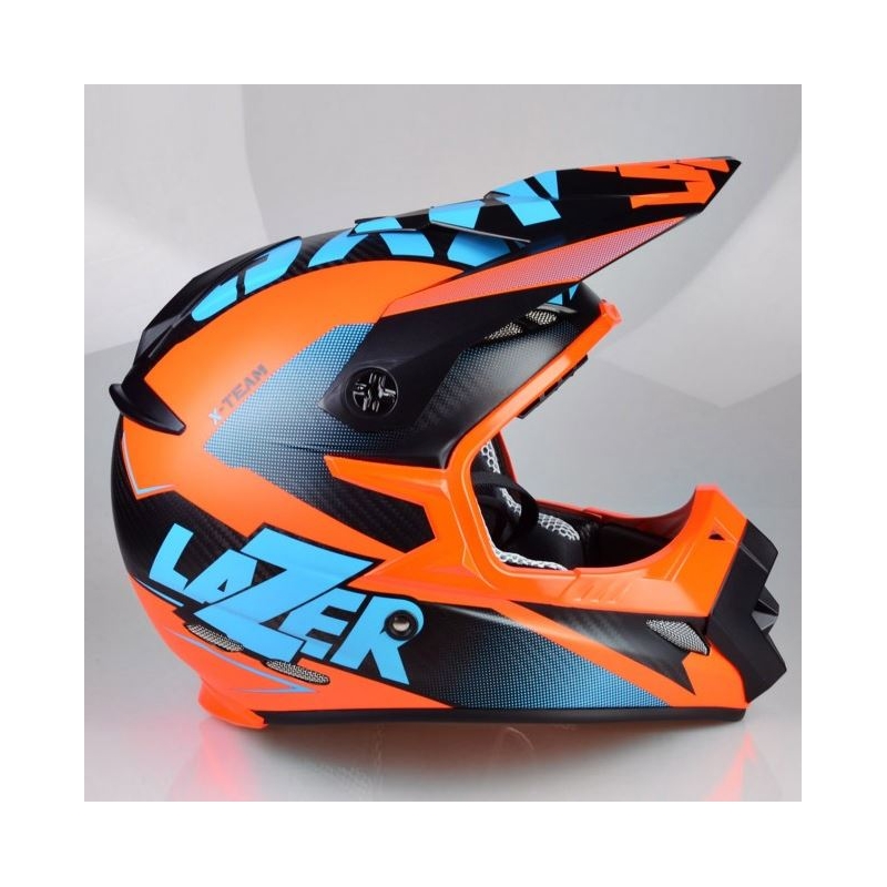 Motokrosová přilba Lazer MX8 X-Team Carbon modro-oranžová výprodej
