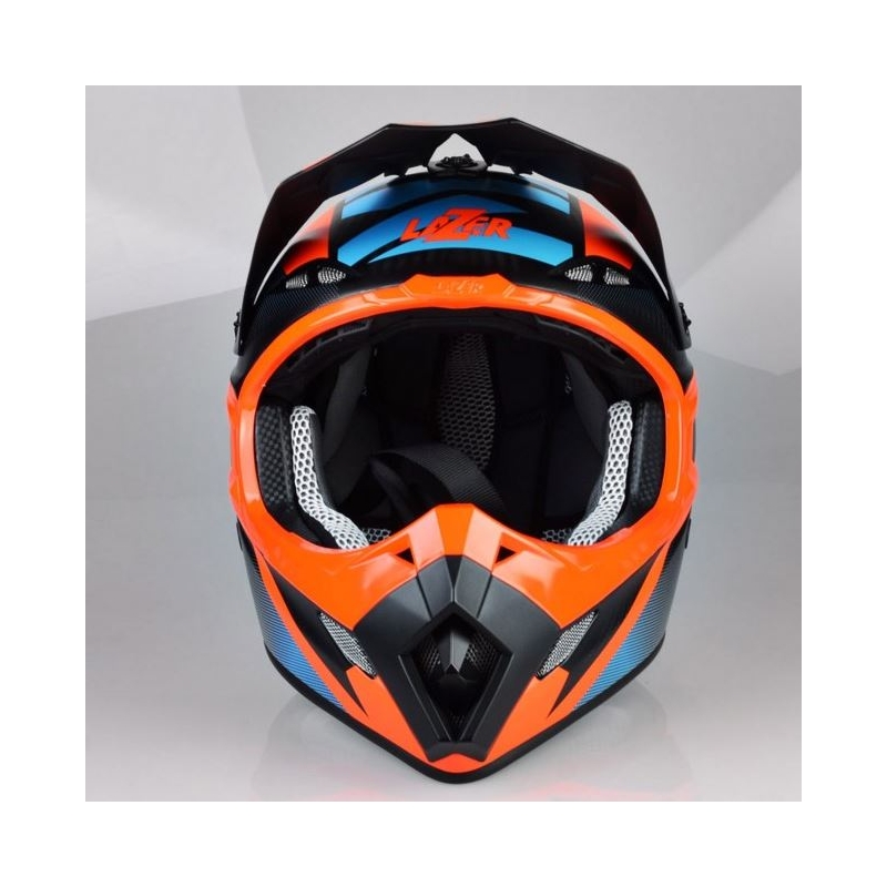 Motokrosová přilba Lazer MX8 X-Team Carbon modro-oranžová výprodej