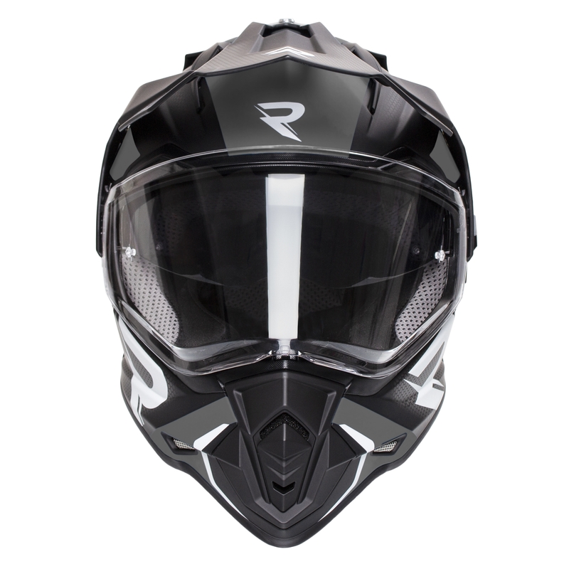 Enduro šalmas Street Racer Tracker juoda-pilka