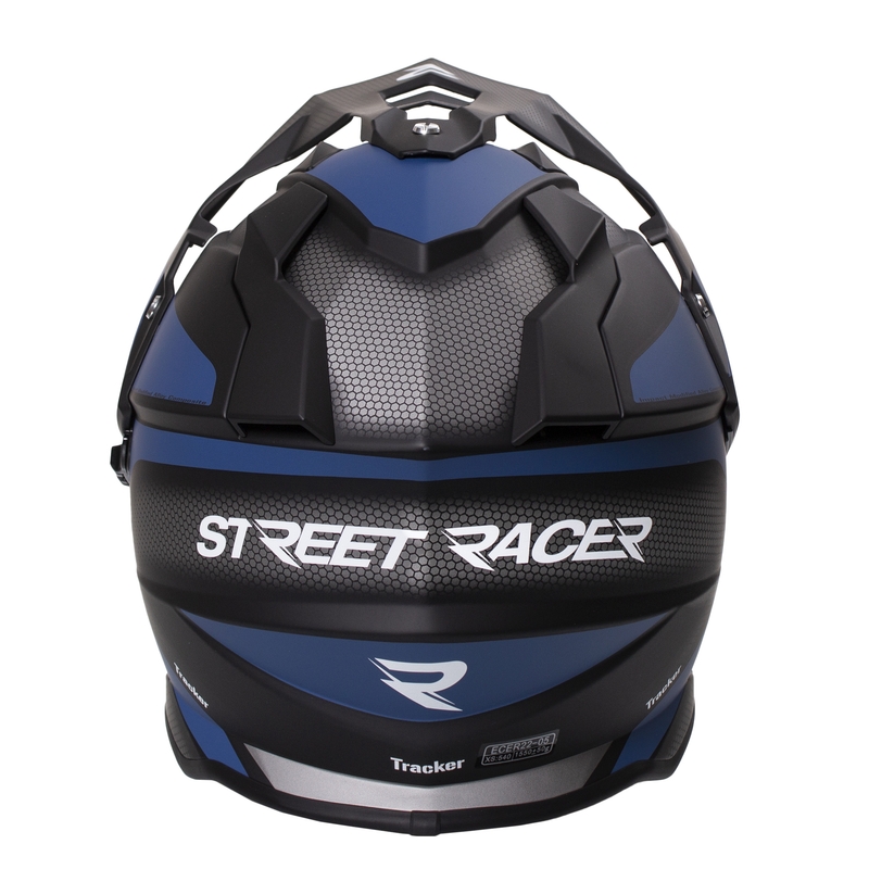 Enduro šalmas Street Racer Tracker juodai mėlynas