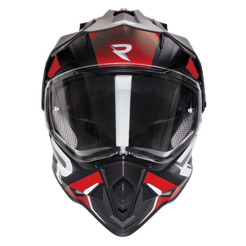Enduro šalmas Street Racer Tracker juoda-raudona