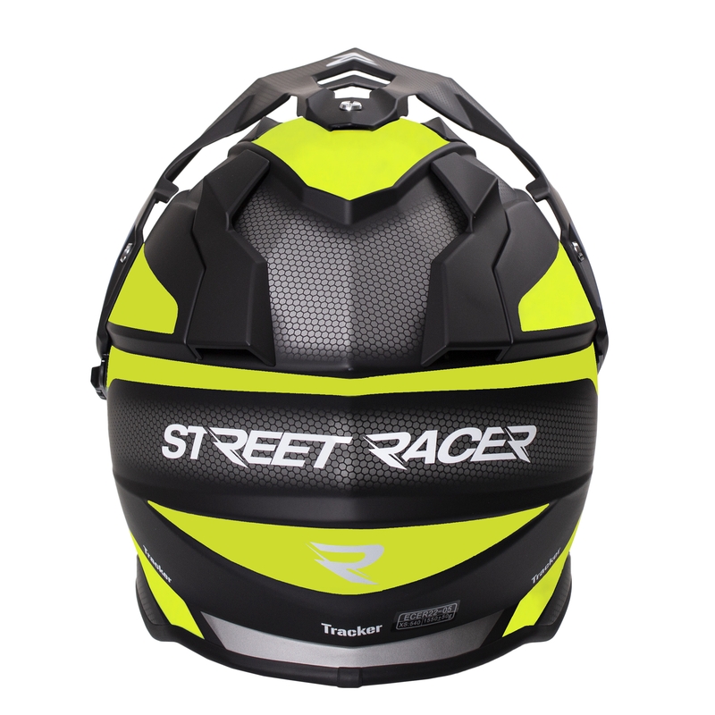 Enduro šalmas Street Racer Tracker juoda-fluo geltona