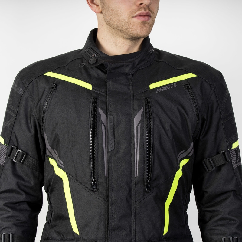 Motociklininko striukė Ozone Tour III black-anthracite-fluo yellow