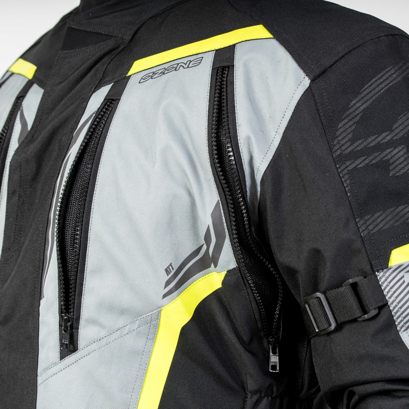 Motociklininko striukė Ozone Tour III black-grey-fluo yellow