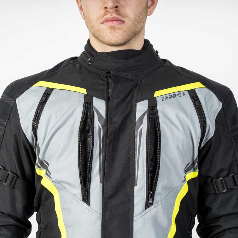 Motociklininko striukė Ozone Tour III black-grey-fluo yellow