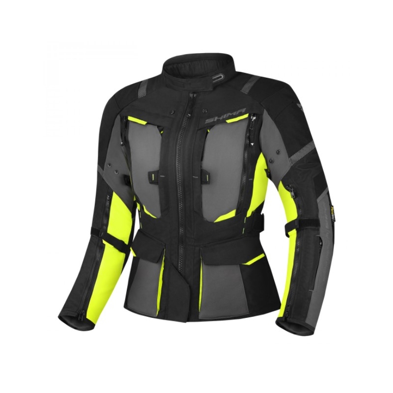 Moteriška Shima Hero 2.0 Black-Gray-Fluo Yellow motociklininko striukė