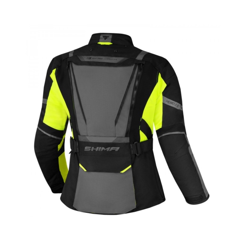Moteriška Shima Hero 2.0 Black-Gray-Fluo Yellow motociklininko striukė
