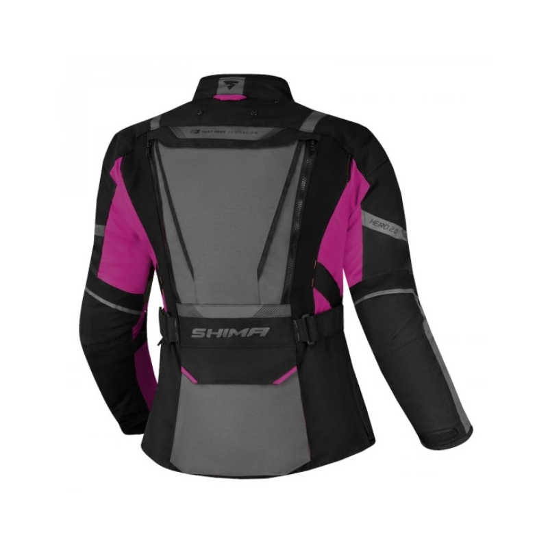 Shima Hero 2.0 moteriška motociklininko striukė Black-Grey-Pink