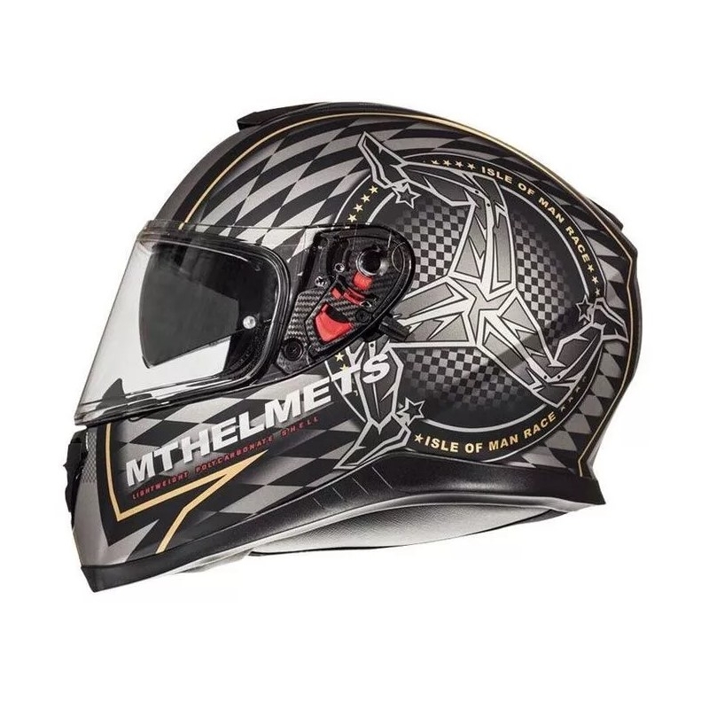 Integrální přilba na motorku MT Thunder 3 SV isle of man černo-stříbrná výprodej