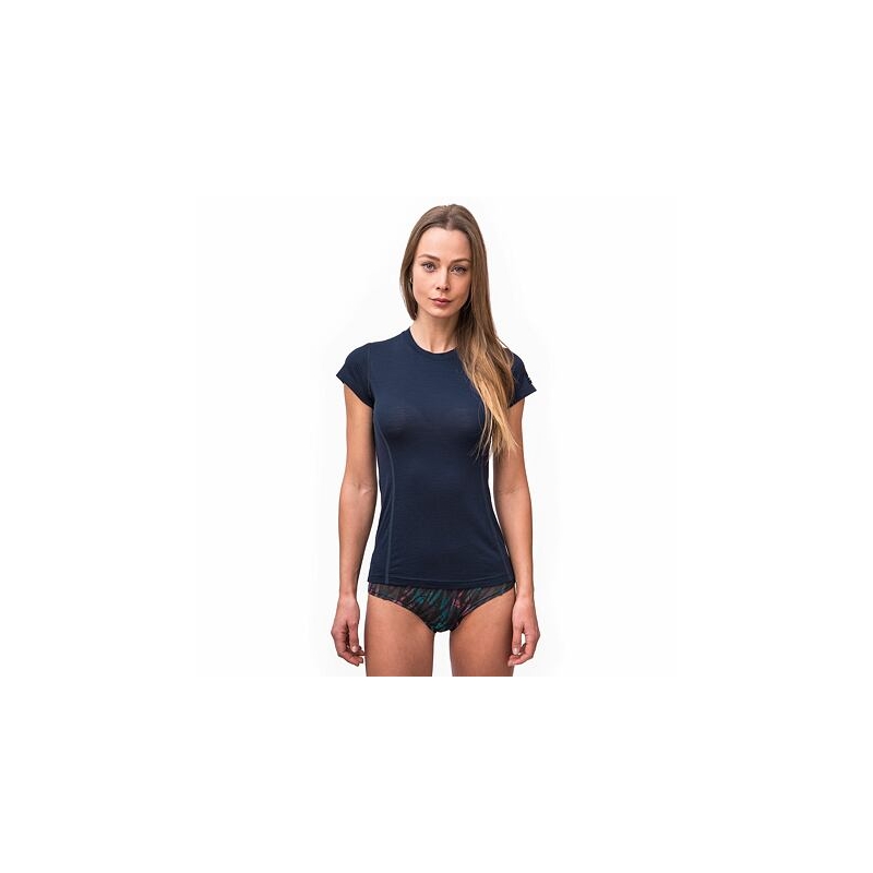 Dámské triko Sensor Merino Active tmavě modré - krátký rukáv výprodej