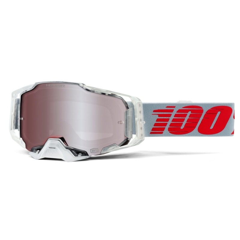 Motokroso akiniai 100% ARMEGA X-Ray-Hiper silver plexi