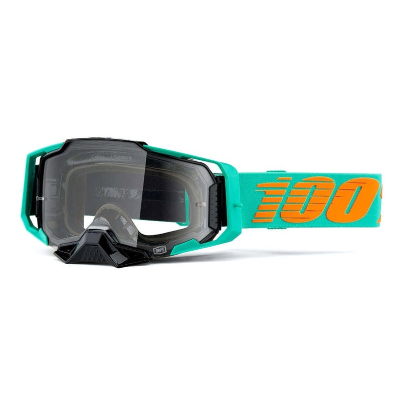 Motokroso akiniai 100% ARMEGA Clark turquoise (skaidrūs plexi)