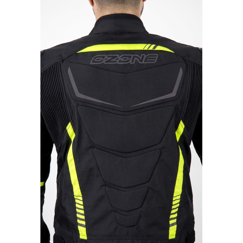 Ozone Pulse juoda-fluo geltonos spalvos motociklininko striukė