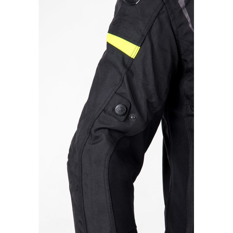 Ozone Pulse juoda-fluo geltonos spalvos motociklininko striukė