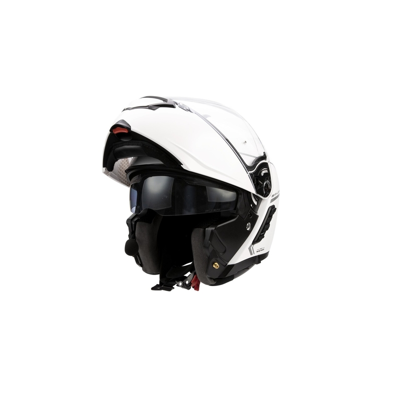 Vyklápěcí přilba na motorku s Mesh headsetem SENA Impulse bílá lesklá výprodej
