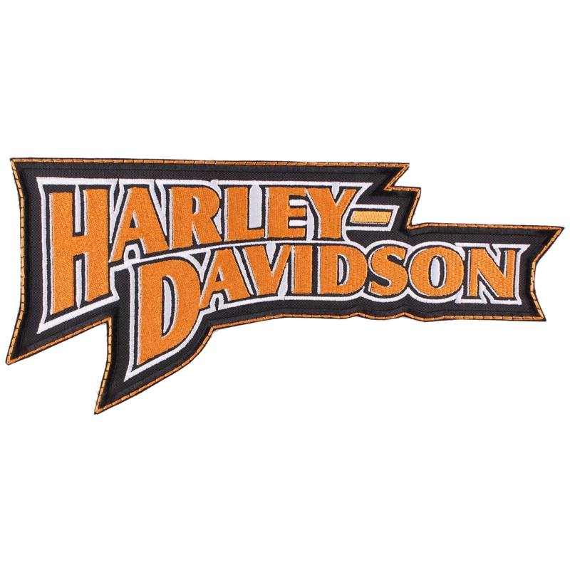 Pleistras "Harley Davidson" su užrašu oranžinis - didelis