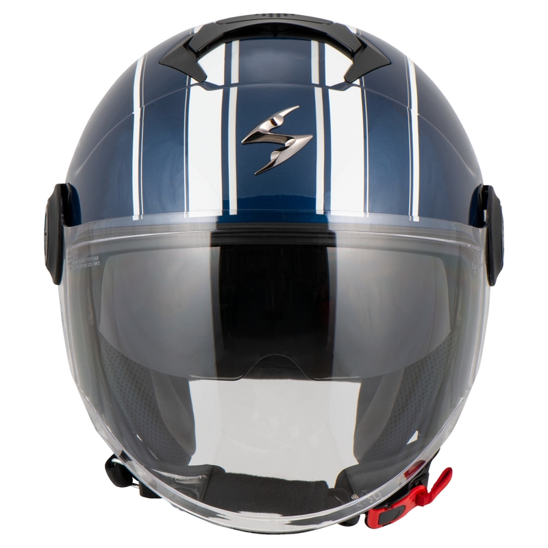 Otevřená přilba na motorku SCORPION EXO-CITY SCOOT tmavě modro-bílá
