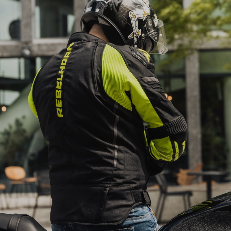Rebelhorn Vandal juoda-fluo geltona motociklininko striukė išpardavimas