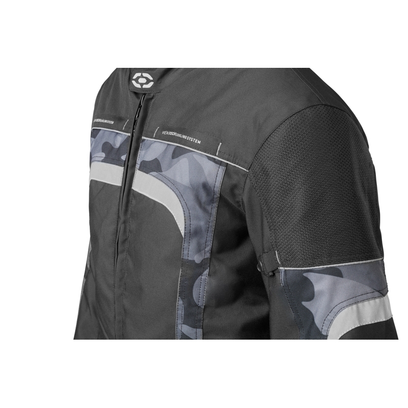 Bunda na motorku 4SQUARE Titan černo-šedá camo výprodej