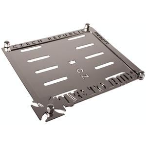 Nerūdijančio plieno trinkelė po CZ valstybinio numerio ženklu Live To Ride Čekija