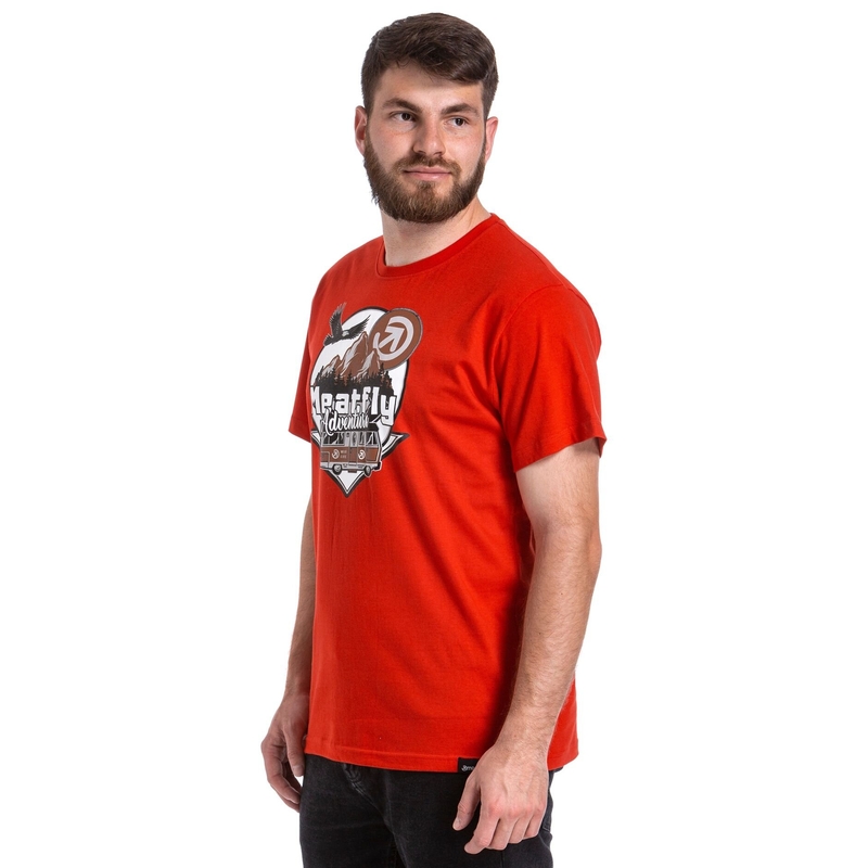 Marškinėliai Meatfly Mounty red išpardavimas
