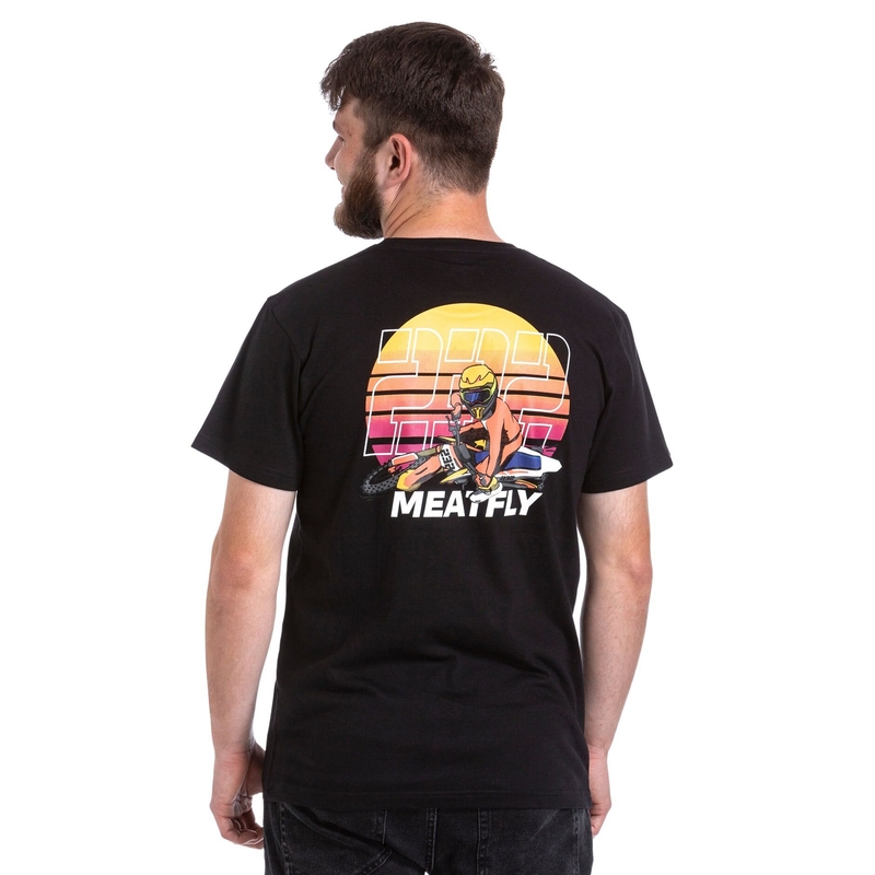 Marškinėliai Meatfly Marmi black išpardavimas