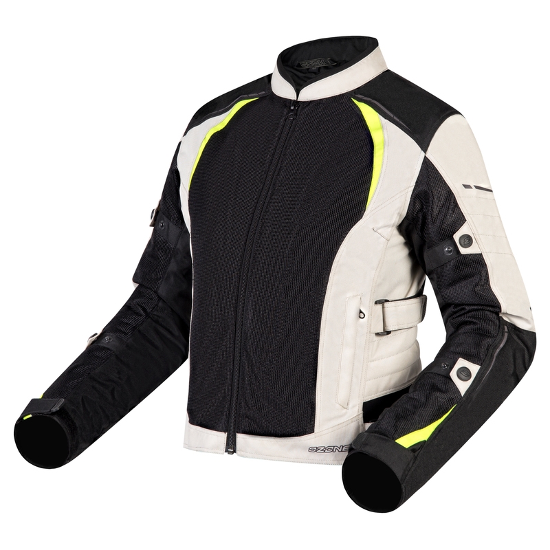 Moteriška motociklininko striukė Ozone Flow Black-Gray-Fluo Yellow išpardavimas