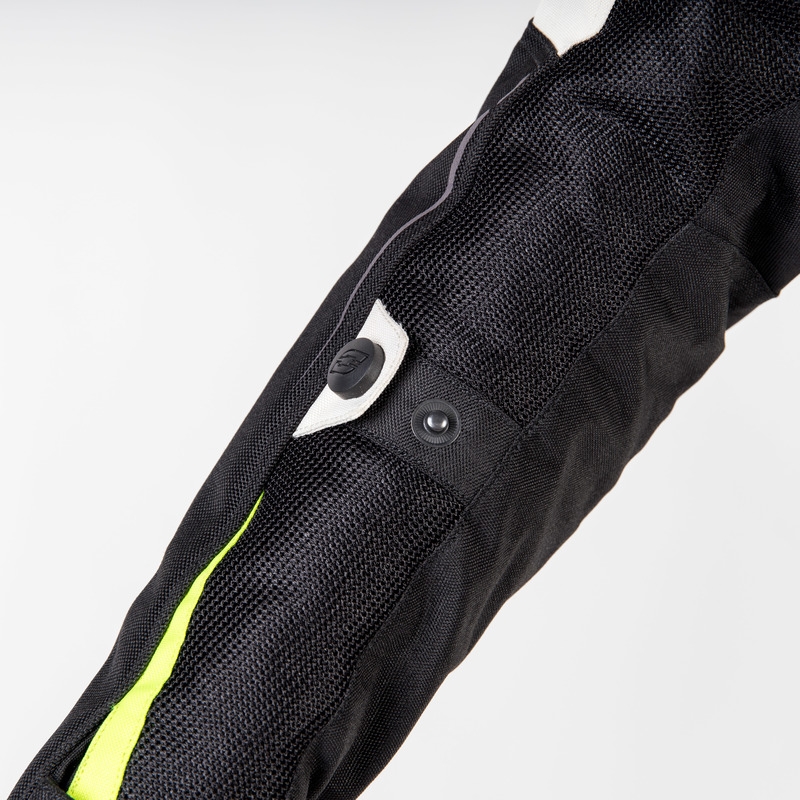 Moteriška motociklininko striukė Ozone Flow Black-Gray-Fluo Yellow išpardavimas
