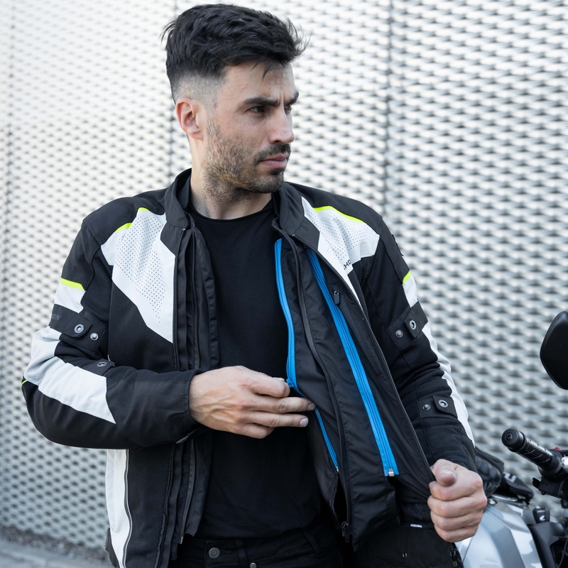 Rebelhorn Hiflow IV juoda-sidabrinė-fluo geltona motociklininko striukė išpardavimas