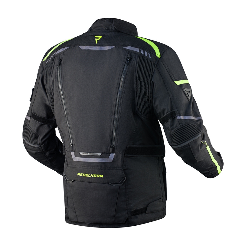 Bunda na motorku Rebelhorn Cubby IV černo-fluo-žlutá