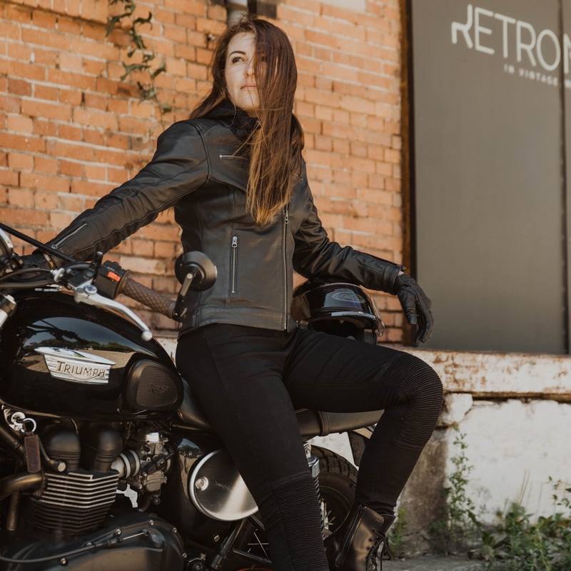 Moteriška motociklininko striukė Ozone Striker Black