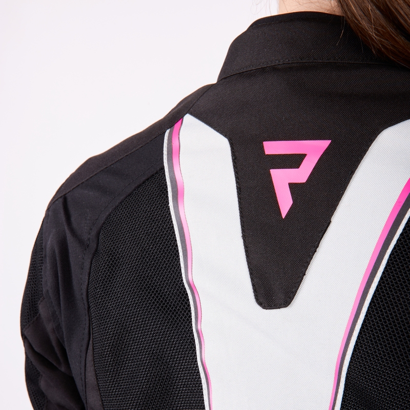 Moteriška motociklininko striukė Rebelhorn Hiflow IV Black-Silver-Pink išpardavimas