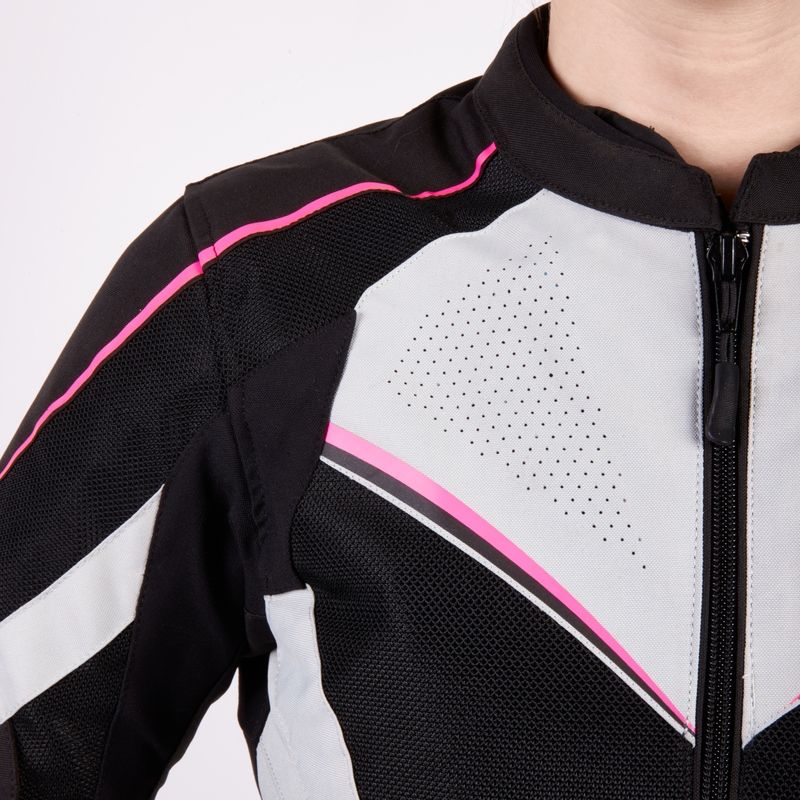 Moteriška motociklininko striukė Rebelhorn Hiflow IV Black-Silver-Pink išpardavimas