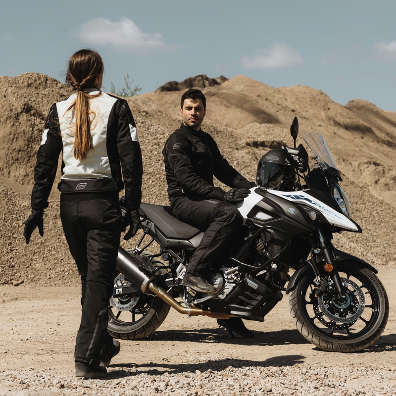 Moteriškos motociklininko kelnės Ozone Jet II Black išpardavimas