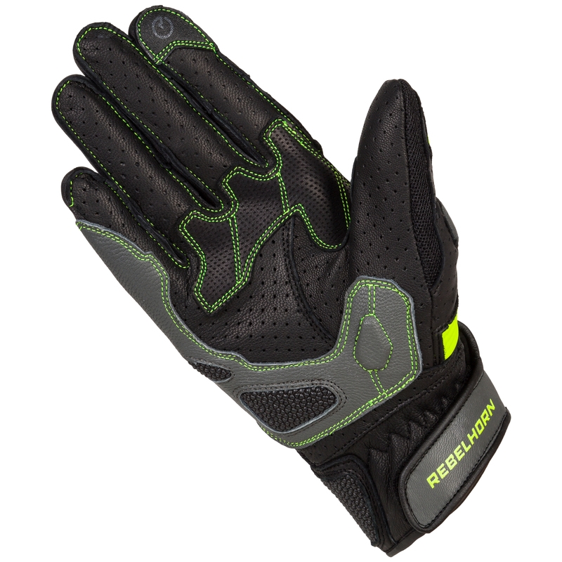 Rebelhorn Flux II motociklininko pirštinės black-fluo-yellow išpardavimas