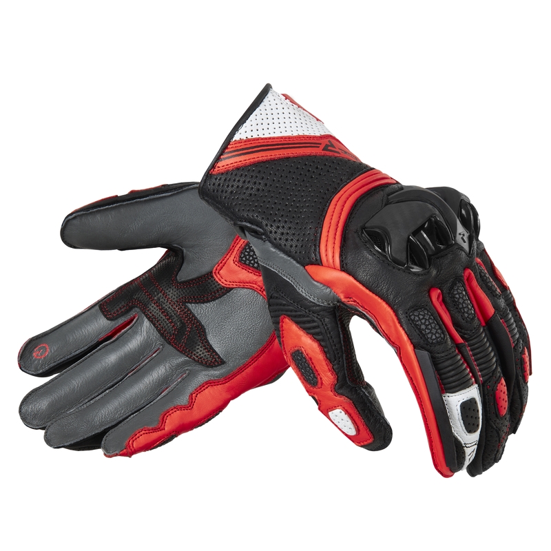 Motociklininko pirštinės Rebelhorn ST Short black-grey-fluo red išpardavimas