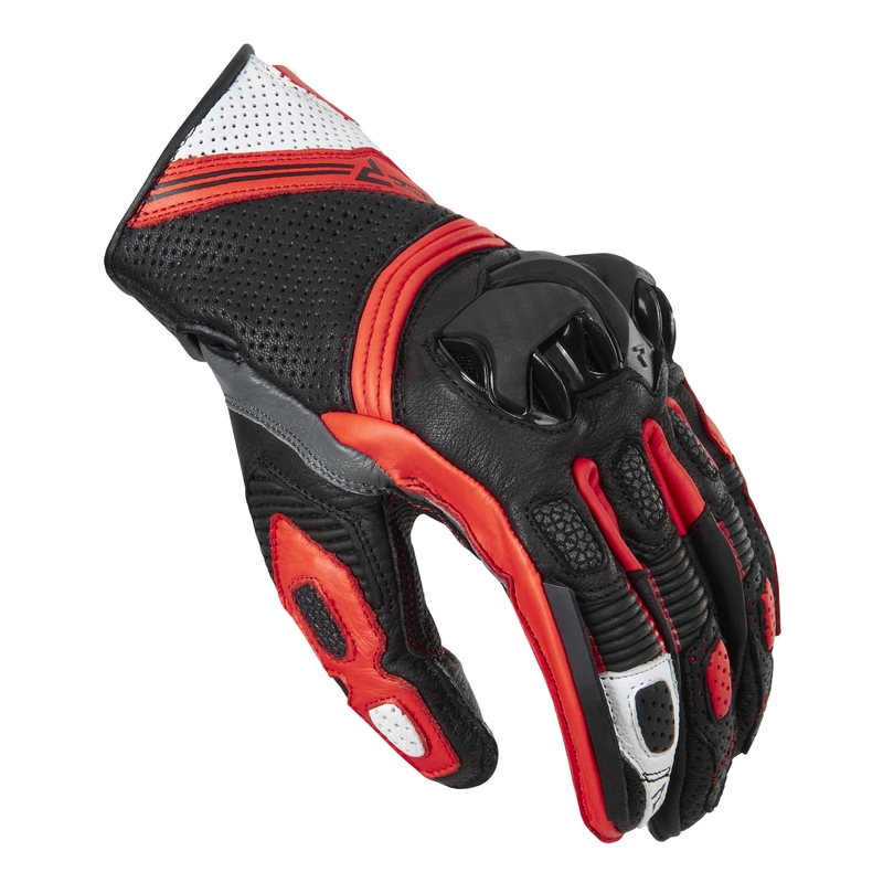 Motociklininko pirštinės Rebelhorn ST Short black-grey-fluo red išpardavimas