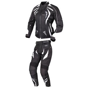 Moteriškas RSA Queen juodai baltas motociklininkų kombinezonas išpardavimas