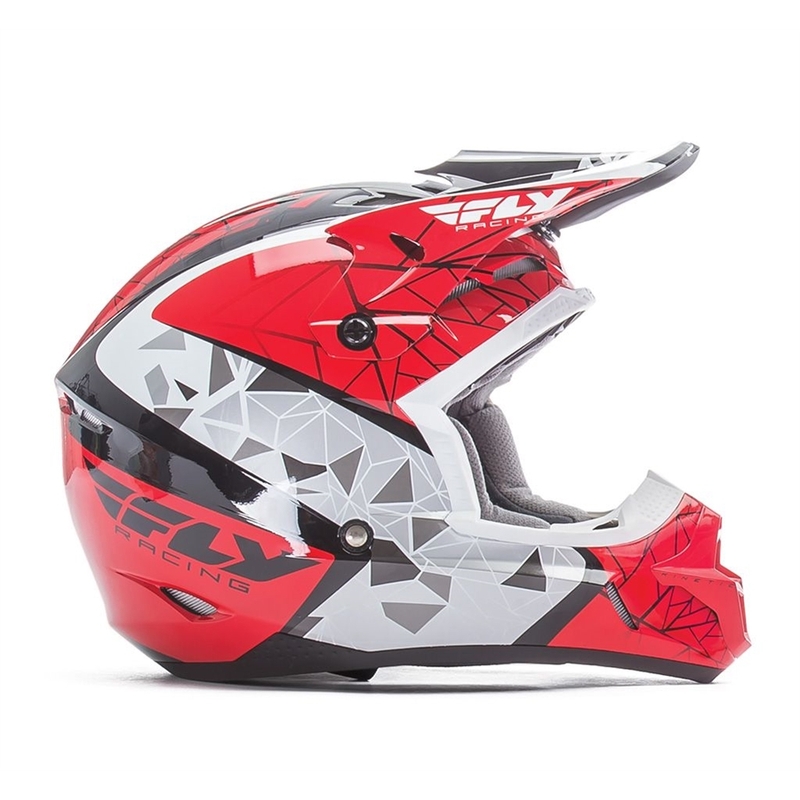 Dětská motokrosová přilba FLY Racing Kinetic CRUX - USA červeno-bílo-černá výprodej