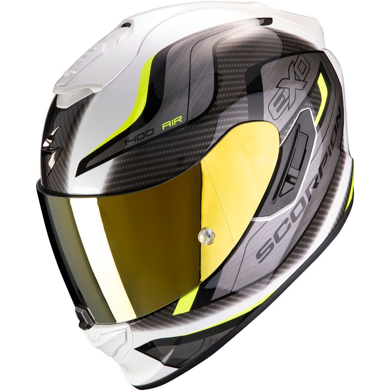 Integrální přilba Scorpion EXO-1400 Air Attune bílo-šedo-fluo žlutá - II. jakost