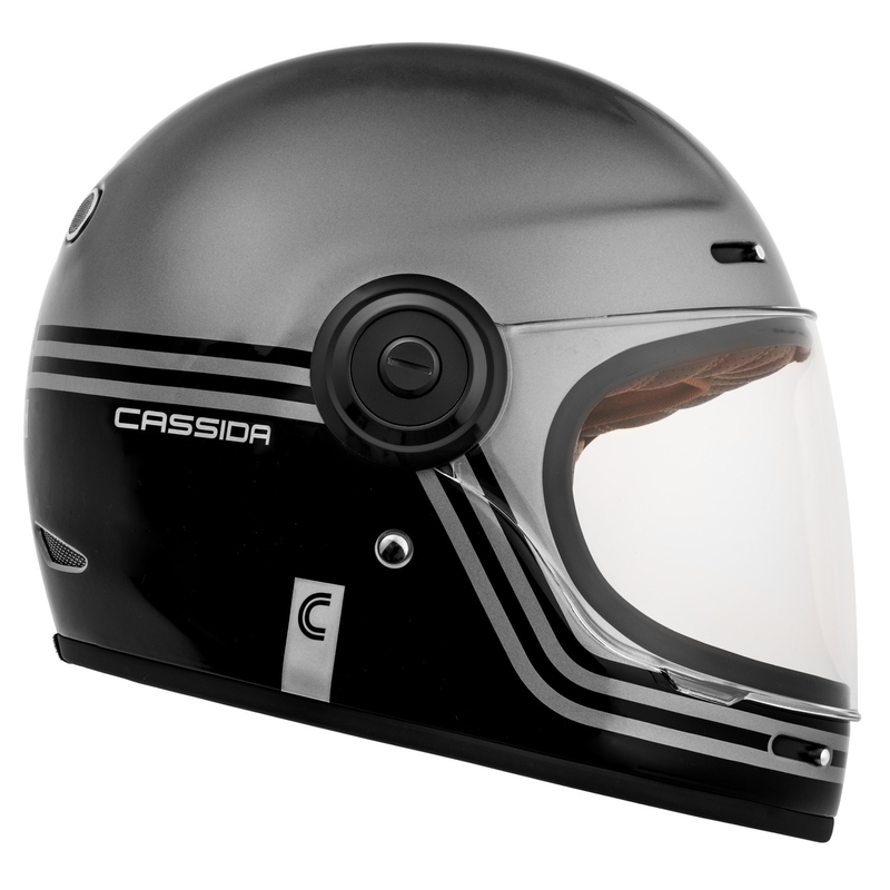 Integrální přilba na motorku Cassida Fibre Super Hooligan černo-šedá