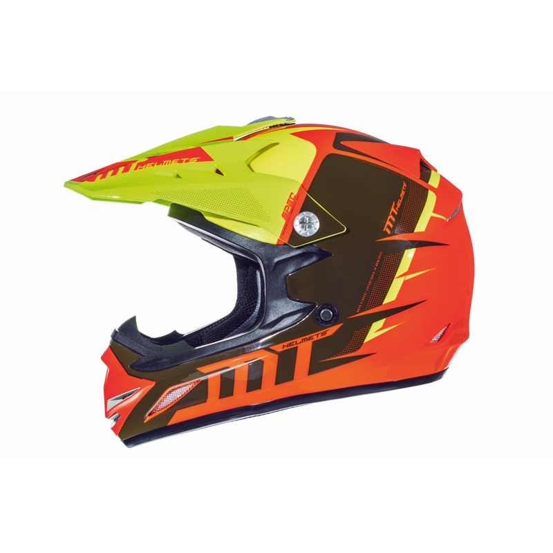 Dětská motokrosová přilba na motorku MT MX-2 Spec fluo oranžovo-žlutá