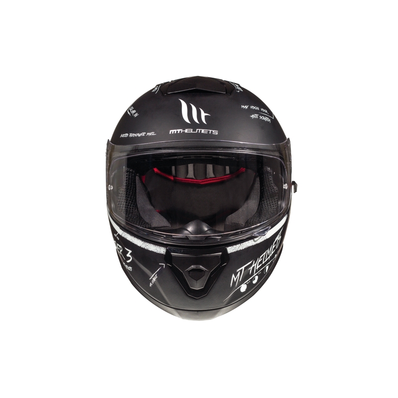 Integrální přilba na motorku MT Thunder 3 SV Board černá matná-bílá