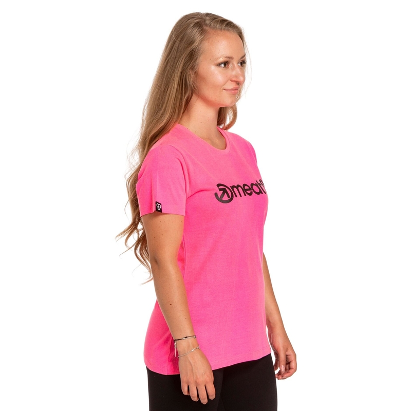 Moteriški marškinėliai Meatfly Ladies MF Logo neon pink išpardavimas