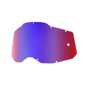 Plexi 100% Racecraft 2/Accuri 2/Strata 2, mėlyna/raudona, veidrodinis (nuo rūko)