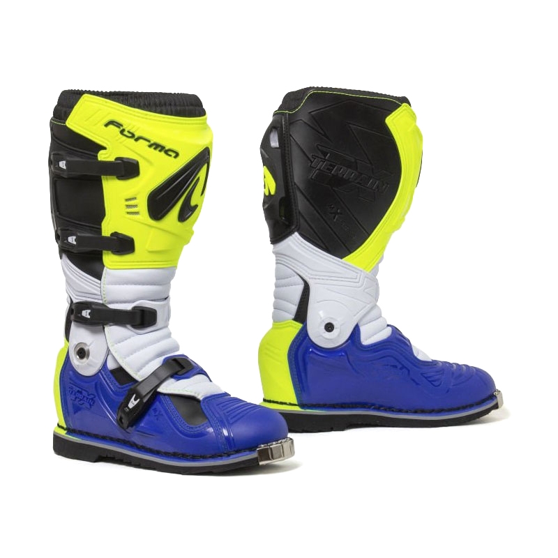 "Forma Terrain Evolution TX" fluo geltonos-baltos-mėlynos spalvos motociklininko batai