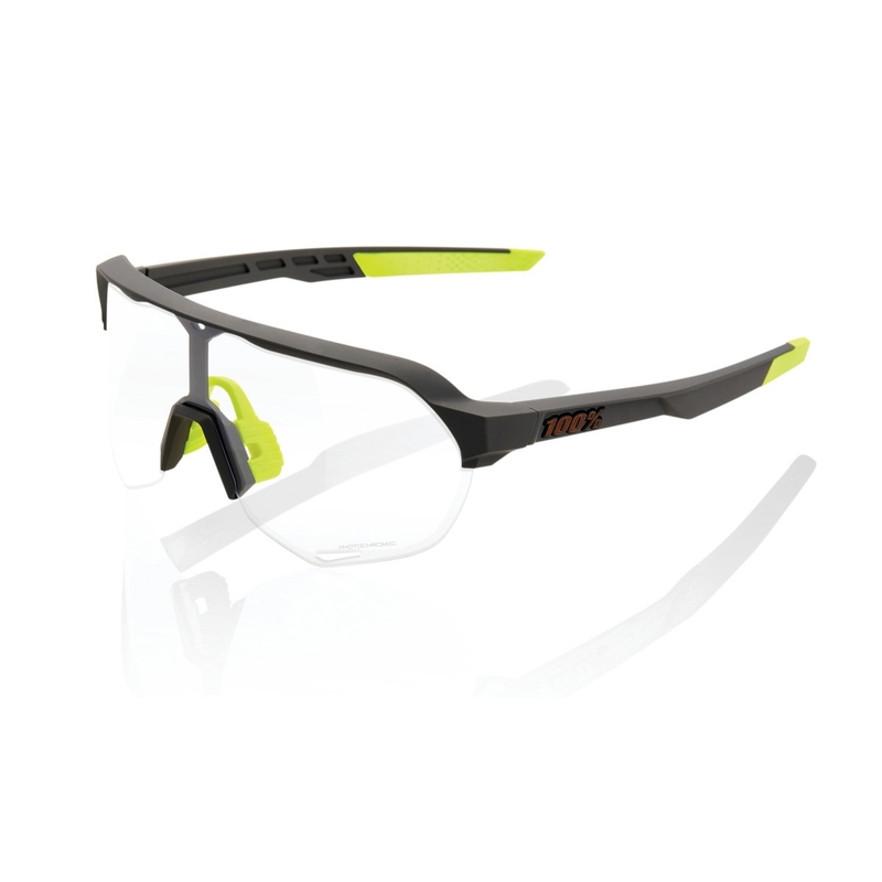Akiniai nuo saulės 100% S2 Soft Tact Cool Grey Grey-Yellow (fotochrominis stiklas)