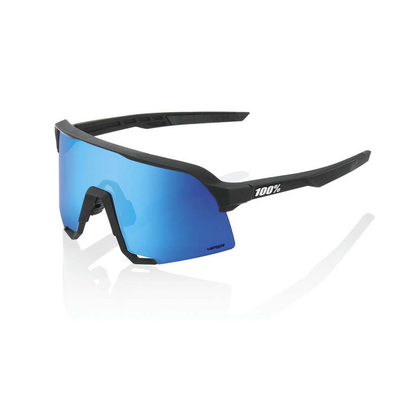 Akiniai nuo saulės 100% S3 Matte Black black black (HIPER mėlynas stiklas)