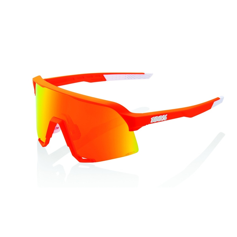 Akiniai nuo saulės 100% S3 Soft Tact Neon Orange (HIPER raudoni lęšiai)